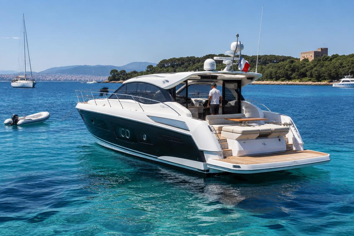 Bateau naviguant le long de la côte méditerranéenne